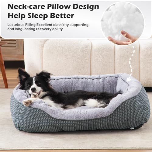 INVENHO Dog Bed Medium Size, Orthopedic Warming Soft Calming Sleeping Durable with Anti-Slip Bottom