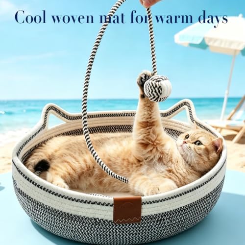 Handwoven Cat Basket Designed to Stimulate Natural Instincts, 15.8 in