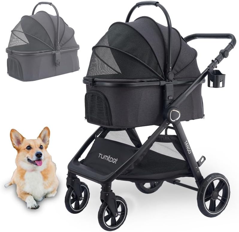 Tango Pet Stroller, 2 in 1 Dog Stroller for Small Medium Dogs
