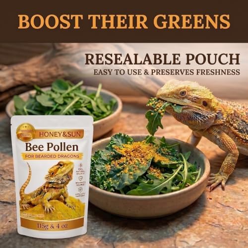 Organic Bee Pollen Powder for Bearded Dragons – HONEY&SUN 4oz Reptile Food