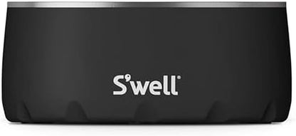 S'well Stainless Steel Pet Bowl, 16oz, Onyx, for Small to Medium Size Dogs, Mess Free Design with Non Slip Rubber Bottom, Dishwasher Safe, BPA Free