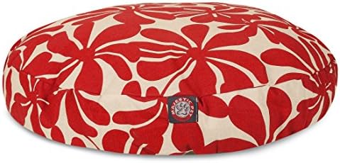 Red Plantation Small Round Indoor Outdoor Pet Dog Bed With Removable Washable Cover By Majestic Pet Products