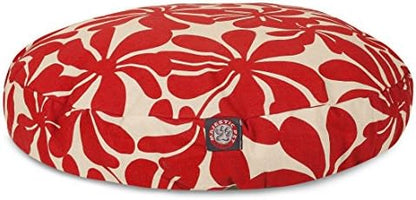 Red Plantation Small Round Indoor Outdoor Pet Dog Bed With Removable Washable Cover By Majestic Pet Products