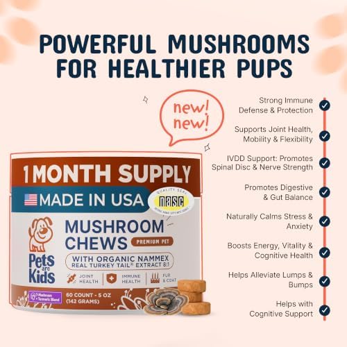 Pets are Kids Turkey Tail Mushroom for Dogs, Gut, Skin and Joint Support