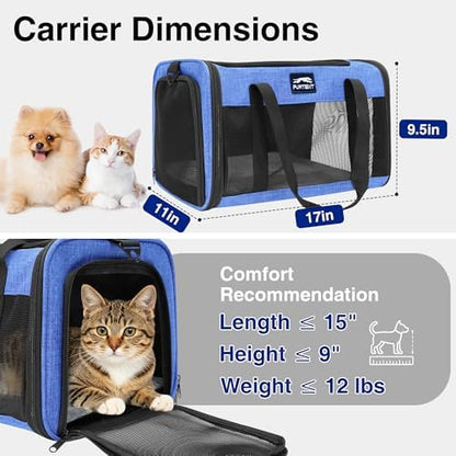 Cat Carrier, Soft Sided Airline Approved Dog Carrier for Small Dogs & Cats