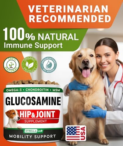 STRELLALAB Advanced Glucosamine for Dogs, Chondroitin & MSM Hip Joint Chews