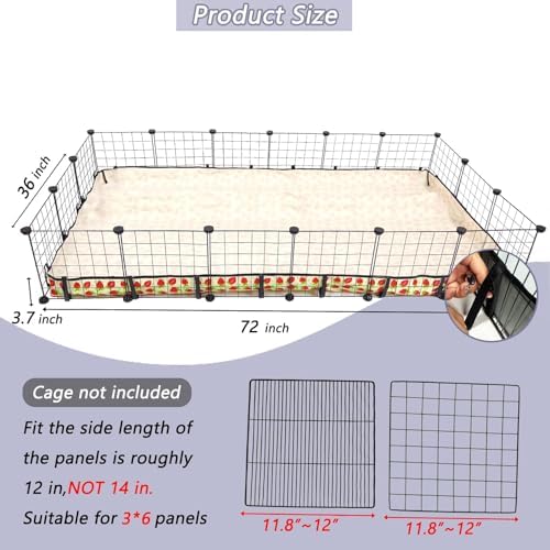 Guinea Pig Cage Liner，Washable Waterproof Oxford Cloth Cage Liners for Small Animals,Hamster Chinchilla Hedgehog Rabbit and Other Small Animals Not Include Cage(36x72 inches)