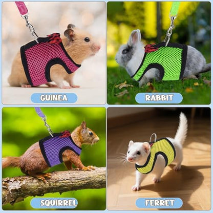Guinea Pig Harness and Leash Adjustable to Any Size 2 Pack