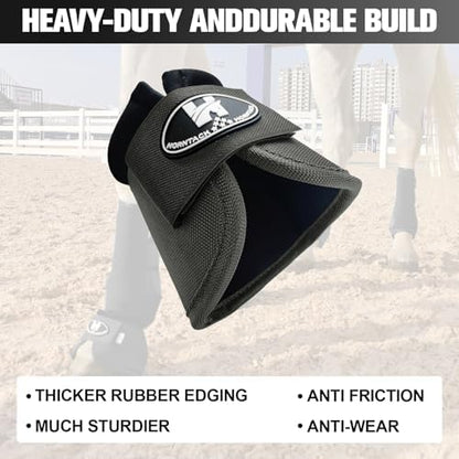 Horse Bell Boots for Outdoor Sports(Charcoal Grey, L)