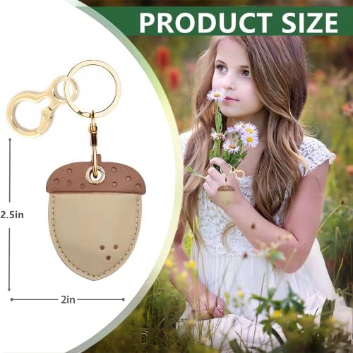 BORKUANA PU Leather Keychain Holder Protective Case Compatible with AirTag