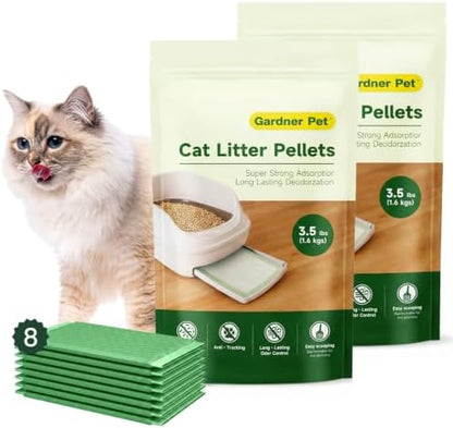 Gardner Pet Zeolite Cat Litter Pellets with 8 Absorbent Cat Litter Pads