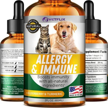 Allergy and Immune Liquid for Dogs, Cats, Puppies and Kittens, 2 Fl Oz