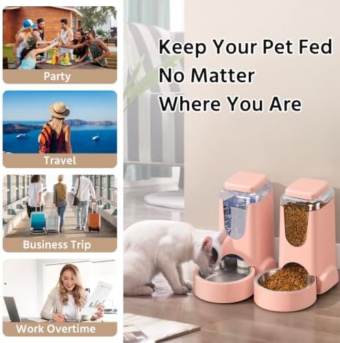 WyfKyd Auto Cat Feeder and Dog Water Dispenser with Stainless Steel Bowl