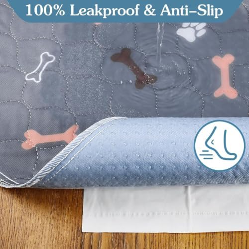 Washable Pee Pad for Dogs, 2 Pack Large Reusable Puppy Pads, 36"x48"