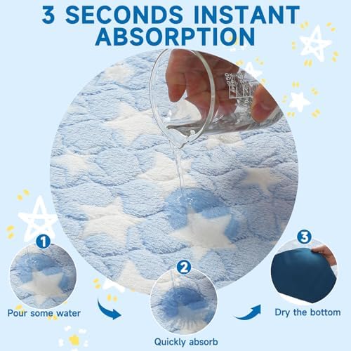 Homimp 2 Pack Guinea Pig Bed, Waterproof Reusable Small Animal Bed,Super Absorbent Pee Pad Mat for Rabbit Bunny Hamster Rat Hedgehog Chinchilla,Washable Fleece Cage Liners, Blue 24"x47"