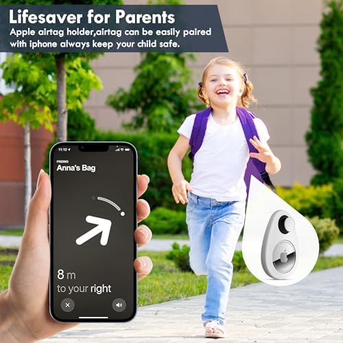 Airtag Holder for Kids Hidden 4 Pack Upgraded GPS Tracker Case, Anti-Removal Airtag Silicone Case with Safety Pins, Avoid Airtag Loss, Suitable for Children, Elderly, Pets, Backpack, Luggage
