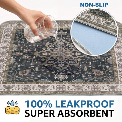Washable Pee Pads for Dogs,Great Urine Absorbent Reusable Puppy Training Pads,Waterproof,Leak-Proof & Non-Slip Potty Pads for Whelping,Crate,Playpen,Bed.(Black Floral,54"x54")
