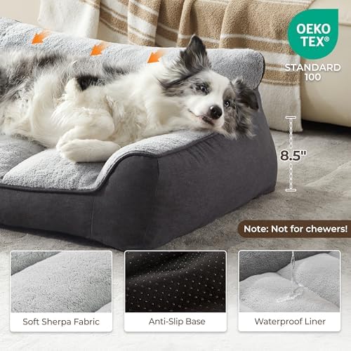 Extra Thick Orthopedic Bolster Dog Beds Large Sized Dog