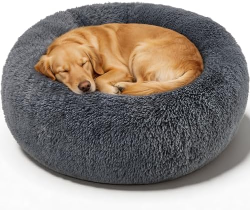 Dog Calming Beds for Large Dogs Round Donut Washable Large Sized Dog Bed