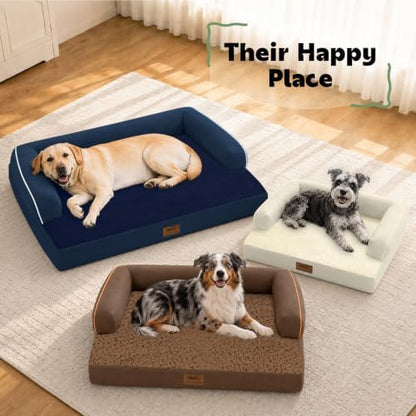 MEKIY XXL Orthopedic Waterproof Dog Bed with Bolster for Extra Large Dogs