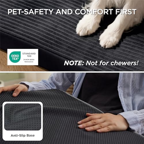 Bedsure ComfyFleece XXL Dog Bed for Crate with Washable Cover, 47x29