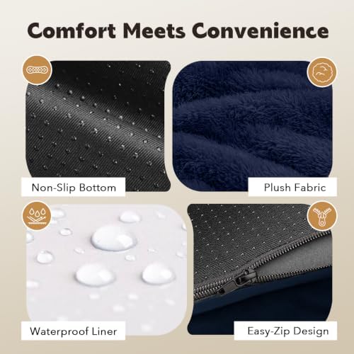 MEKIY Orthopedic Waterproof Dog Bed with Bolster for Extra Large Size Dogs