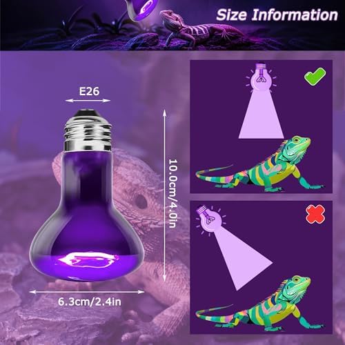 Reptile Moonlight Bulb, 75W Gentle Night Light for Terrariums