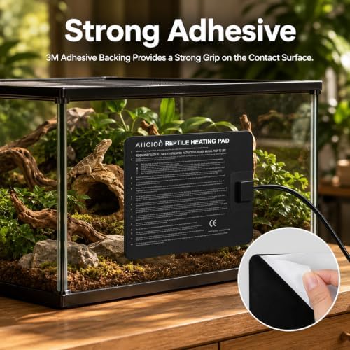 Aiicioo Reptile Heating Pad - Hermit Crab Heater Heat Mat for Reptiles Snake Lizard Terrarium 8 Watt (Pack of 4)