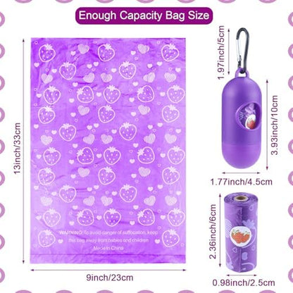 300 Count Leak Proof Purple Scented Dog Poop Bags Rolls with Dispenser