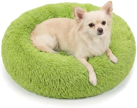 nononfish Calming Donut Dog Bed,Soft Plush Pet Bed for Small Dogs