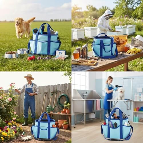 Abbylike Grooming Tote,Stylish,10.63 x 10.63 x 9.45 Inch,Blue