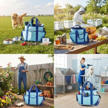 Abbylike Grooming Tote,Stylish,10.63 x 10.63 x 9.45 Inch,Blue