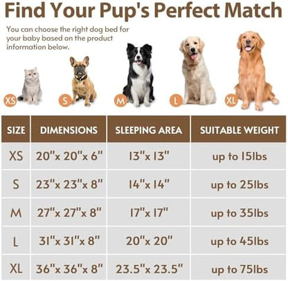 JOLLYVOGUE Calming Dog Beds Large Sized Dog, 36in Donut Washable Large Pet Bed, Anti-Slip & Anti-Anxiety Fluffy Faux Fur Round Dogs Bed, Fits up to 80 lbs Pets （Chocolate）
