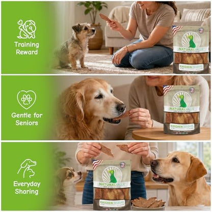 Loving Pets Natural Value Chicken Tenders - Soft Jerky Dog Treats for Large & Small Breeds - Healthy Gluten, Wheat, Soy & Grain Free Pet Treats for Dogs