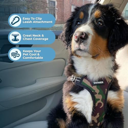 Best Pet Supplies Voyager Adjustable Step-in Flex Breathable Mesh Dog Harness for Small Medium Large Dogs Leash Set (Army Base), S