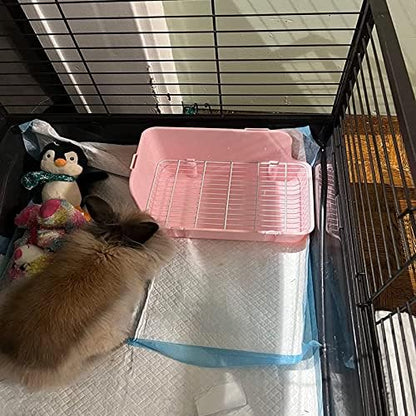 Guinea Pig Litter Box Corner Bunny Toilet Small Animal Potty Training with Dustpan Broom Chew Toys for Chinchilla Ferret Hedgehog Gerbil (10 Pcs)