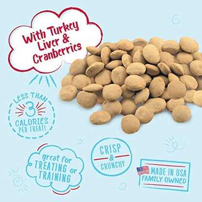 Charlee Bear Original Crunch Dog Treats,Turkey Liver and Cranberries Resealable Bag,Low Calorie Training Treats for Dogs,Limited Ingredient,Healthy,Crunchy Dog Snacks,Made in USA,16 Ounce (Pack of 2)