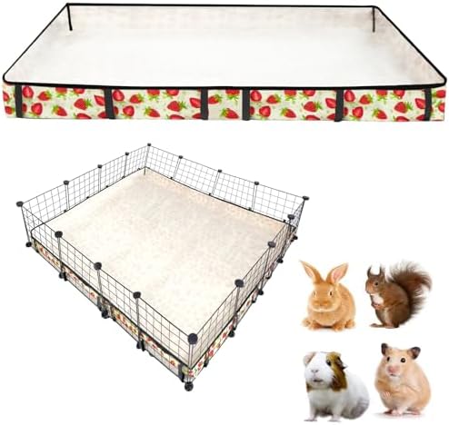 Guinea Pig Cage Liner，Washable Waterproof Oxford Cloth Cage Liners for Small Animals,Hamster Chinchilla Hedgehog Rabbit and Other Small Animals Not Include Cage(48x48 inches)