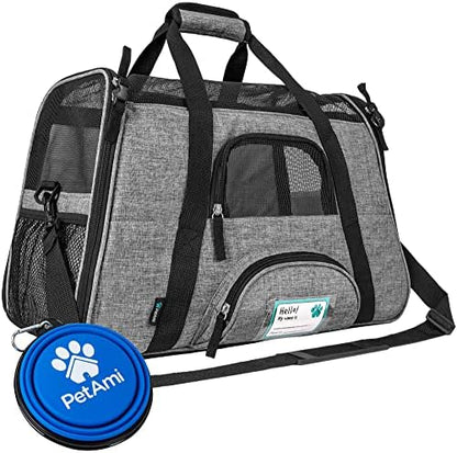 PetAmi Airline Approved Pet Carrier for Cats Small Dogs, Large Heather Gray