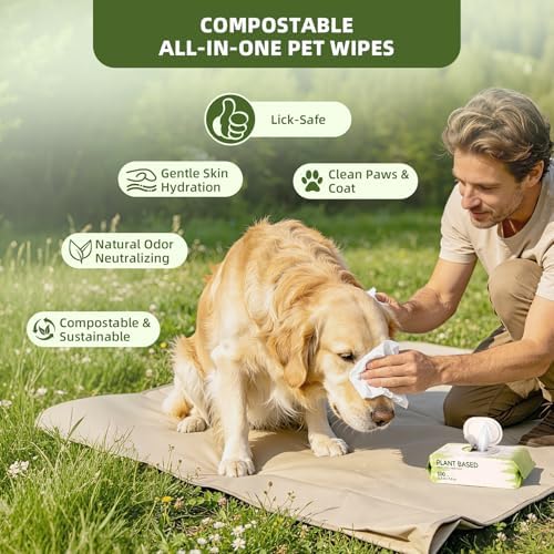 IMMHABI 600 Count Dog Wipes, Unscented Plant-Based Hypoallergenic Pet Wipes for Paws, Butt, and Anal Gland Care, Cleansing & Deodorizing for Puppies and Cats