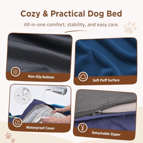 Comfort Expression Orthopedic Dog Bed for Extra Large Dogs with Bolster