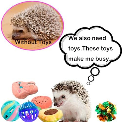 10 pcs Cute Hedgehog Enrichment Toys Hedgehog Supplies Cage Accessories Small Animal Ball Bell Pet Interactive Exercise Ball Entertainment