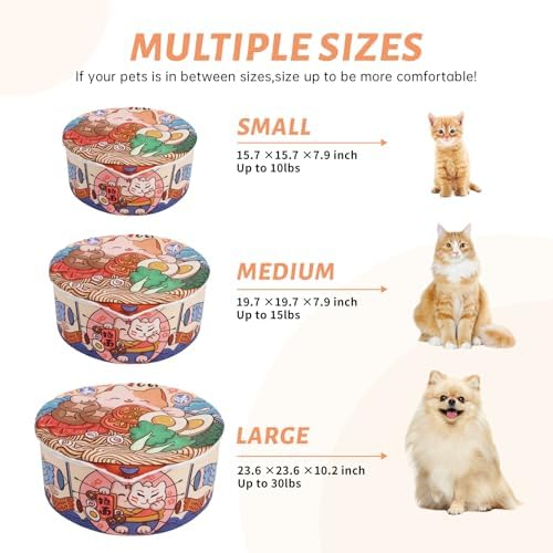 寵幸 Ramen Noodle Cat Bed, Soft Warm Washable for Cats Dogs