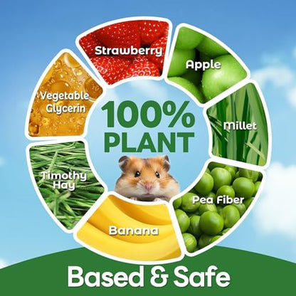 TEEWY 3PCS Guinea Pig Chew Toys, Prevent Teeth Overgrowth, Natural Timothy Grass & Vegetables, Hamster Chew Toys, Guinea Pig Toys, Chinchilla Toys, Mushroom-Shaped