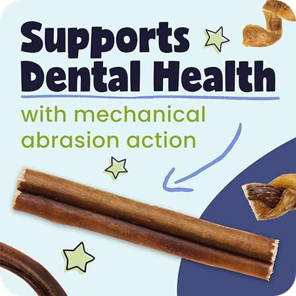 Pawstruck Natural 12" Braided Bully Sticks for Dogs – Tough, Long-Lasting, Rawhide-Free, Low-Odor, Single Ingredient Chew Treat for Aggressive Chewers – 5 Count – Packaging May Vary