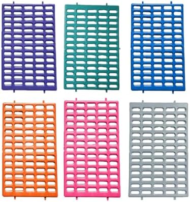 Saguaro Acres Rabbit and Small Animal Cage Resting Mat for Wire Floored Cages - Pack of 6 (Pink, Blue, Teal, Purple, Grey and Orange)