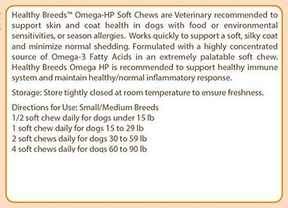 Healthy Breeds Xoloitzcuintli Omega HP Fatty Acid Skin and Coat Support Soft Chews 60 Count