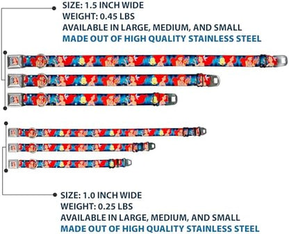 Disney Pet Collar, Dog Collar Metal Seatbelt Buckle, The Little Mermaid Under The Sea Scenes, 20 to 31 Inches 1.5 Inch Wide