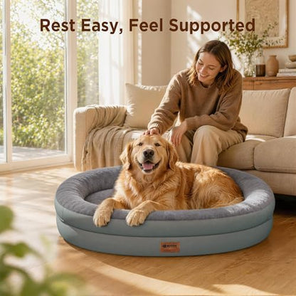 Waterproof Orthopedic Dog Bed for Extra Large Dogs, Grey