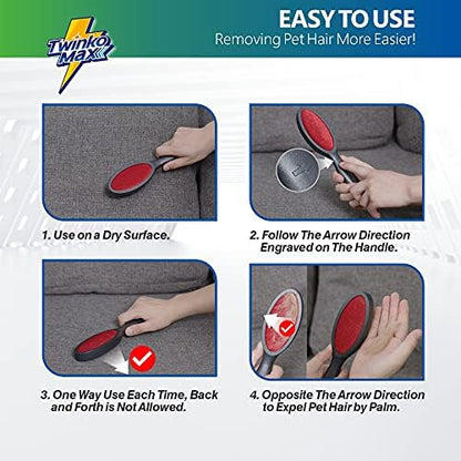 Twinko Max Lint Brush for Pet Hair, Reusable Lint Remover for Clothes